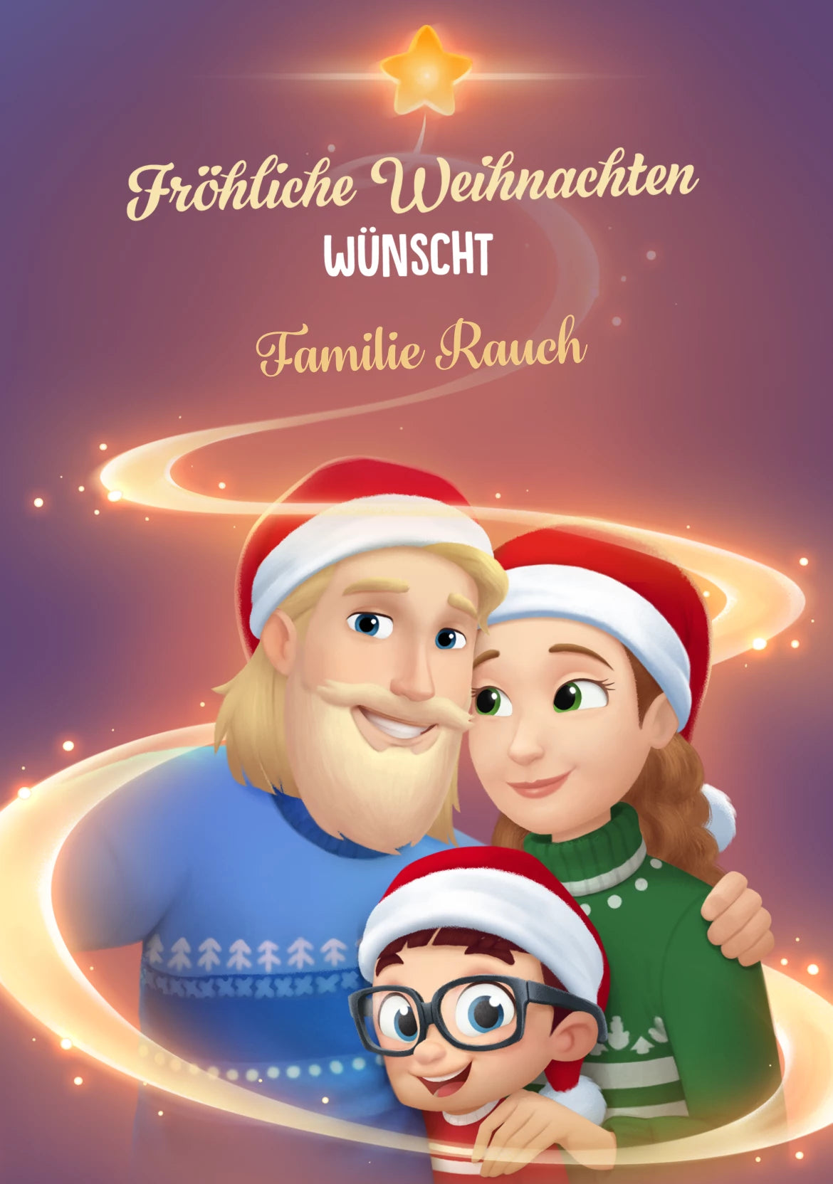 Fröhliche Weihnachten wünscht Familie Müller