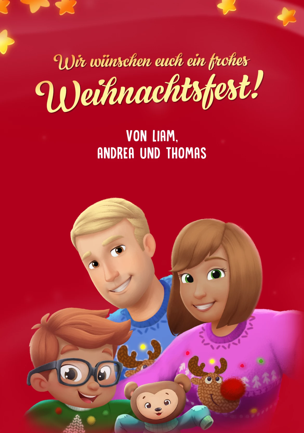 Weihnachtskarte für Familien