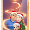 Weihnachtsfamilie (mit Mädchen) in Lila