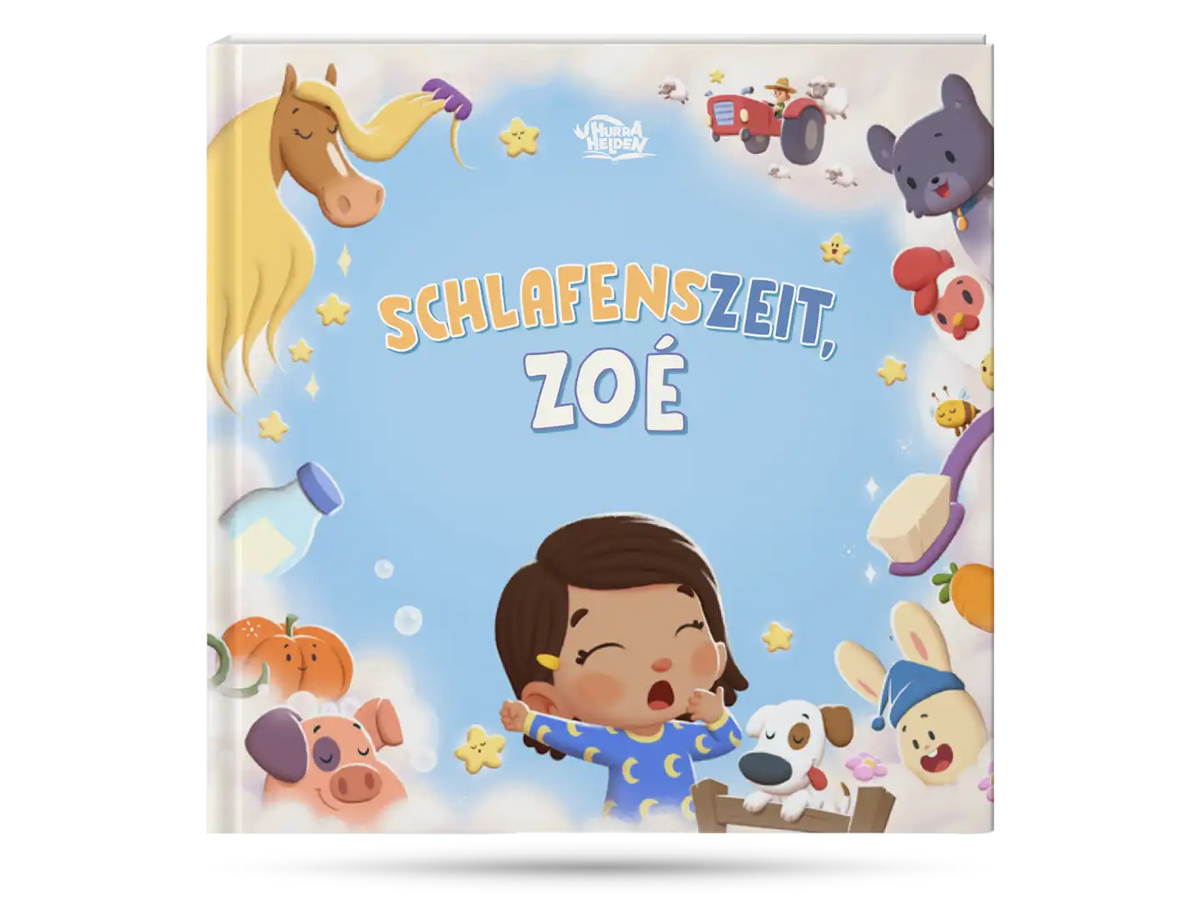 Ein neues personalisiertes Babybuch, das Kindern dabei hilft, ins Bett zu gehen.		
