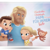 Das Cover des Bestsellers für Papas mit zwei Kinder - das personalisierte Buch von Hurra Helden. 