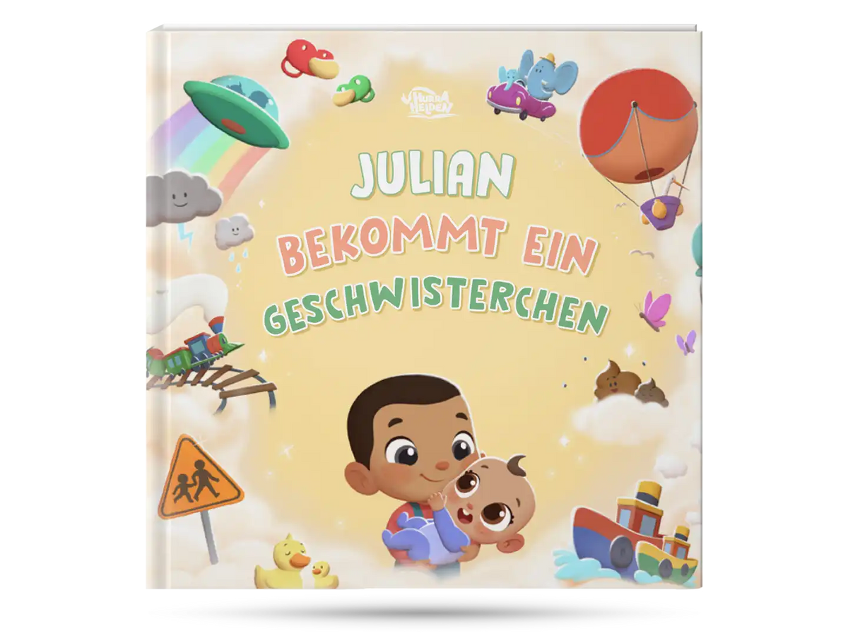 Das Cover des personalisierten Buches für große Brüder.		