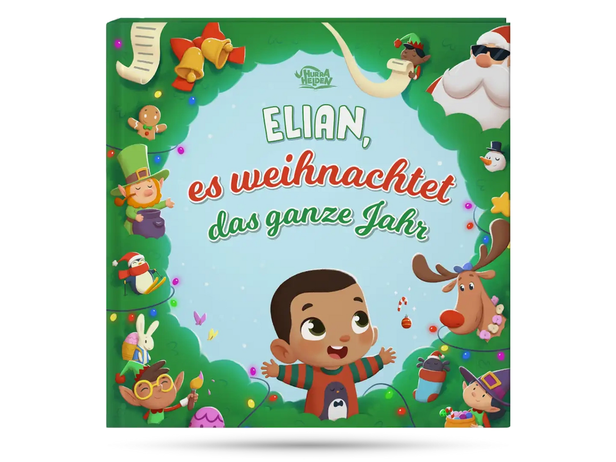 Das Cover für das neue Weihnachtsbuch für Jungs von Hurra Helden.