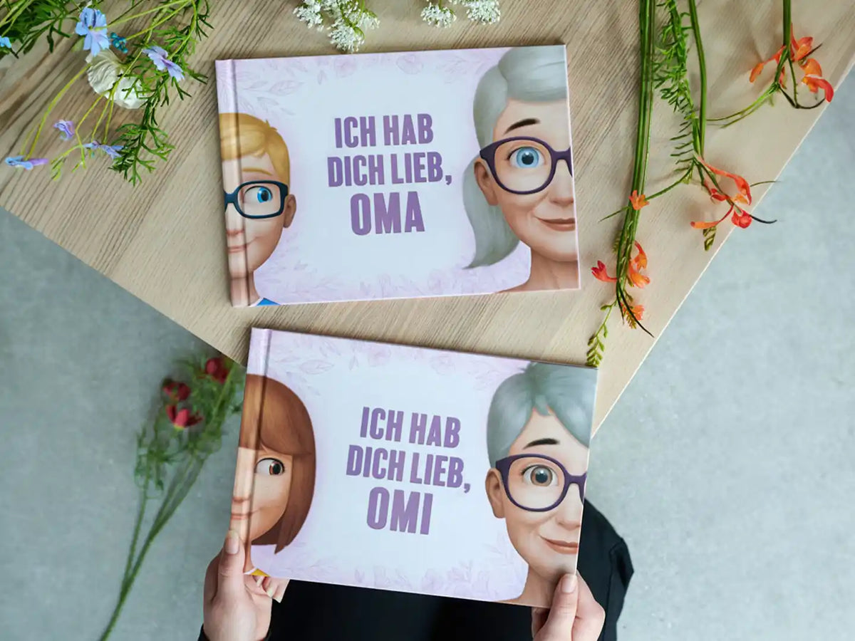 Personalisiertes Buch für Oma kann als das niedlichste Geschenk angepasst werden, das die Großmutter überraschen wird.