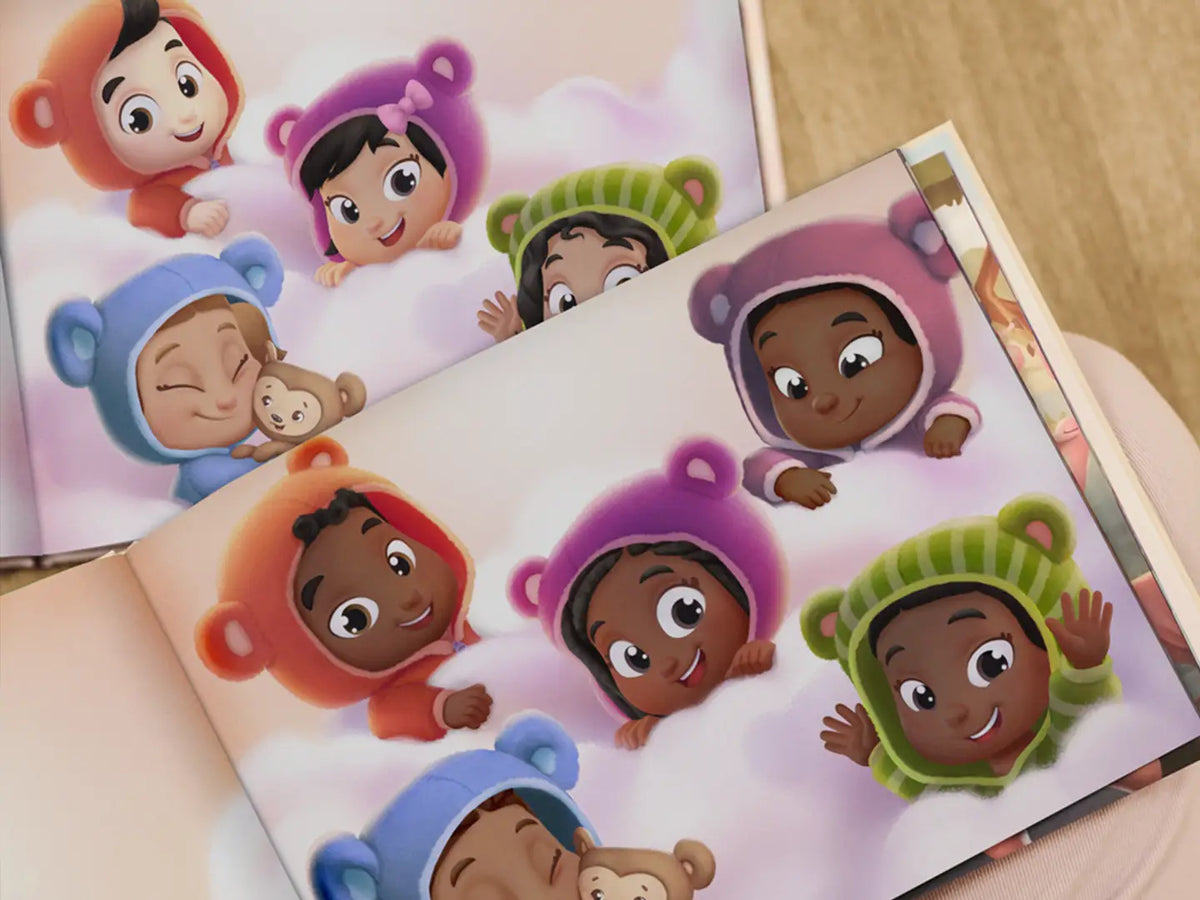 In diesem individuellen Buch für fünf Kinder wird jedes Kind individuell gestaltet, was ein einzigartiges Geschenk für eine Familie mit fünf Kindern ist.