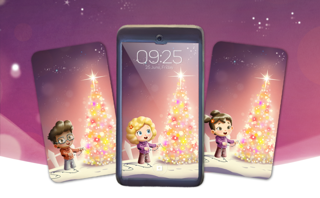 Weihnachten steht vor der Tür! Erwecke die Weihnachtsstimmung mit einem kostenlosen personalisierten Hintergrundbild, das dein Kind zeigt.